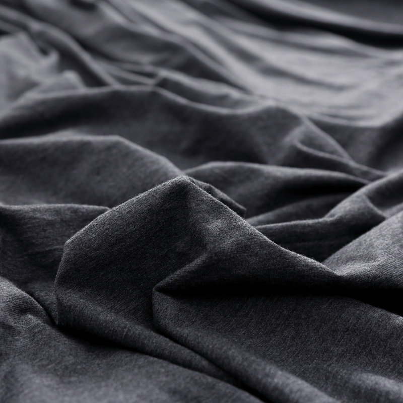 HOME BEDDING Jersey Cotton Duvet Cover Set, Charcoal Gray, California King Duvet Cover + 2 King Shams