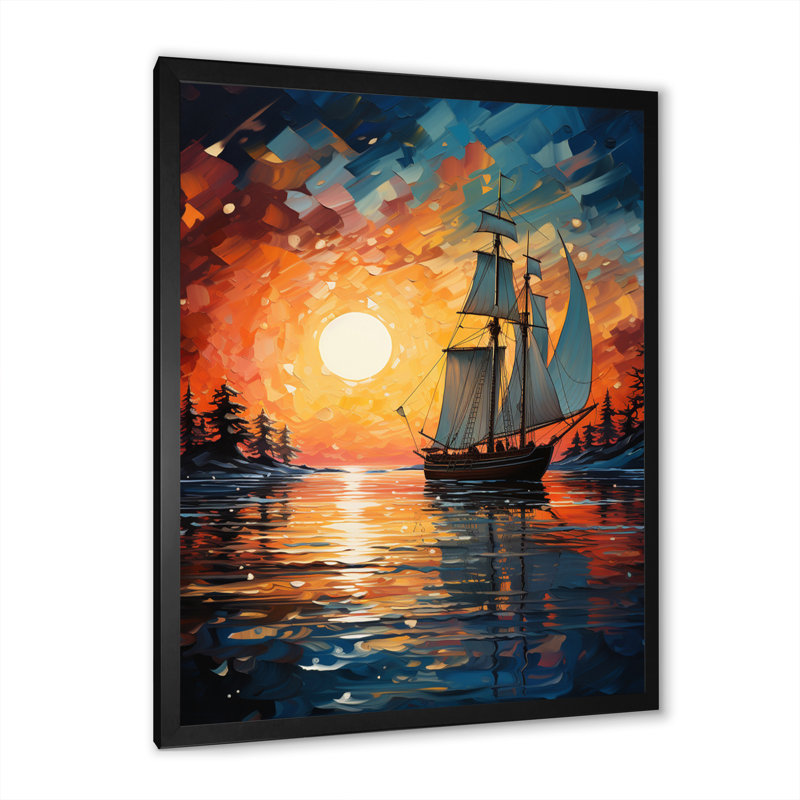 Voilier «Seafaring Dreams II» sur toile, Cadre photo noir, L 12 po x H 20 po