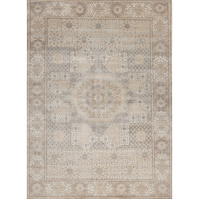 Egyptian Wool Oriental Area Rug in Cream