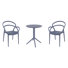 Ensemble bistro pour 2 personnes avec chaises ouvertes empilables 24 po Farrah