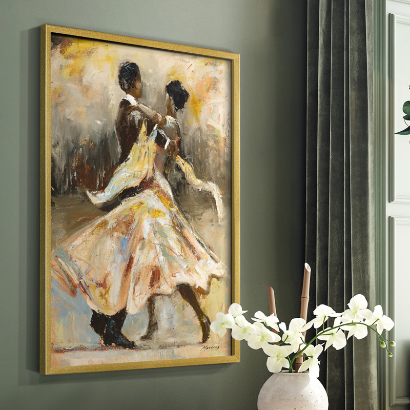 Night Out Framed Print - Solid Wood, Gold Framed, 14" H x 11" W