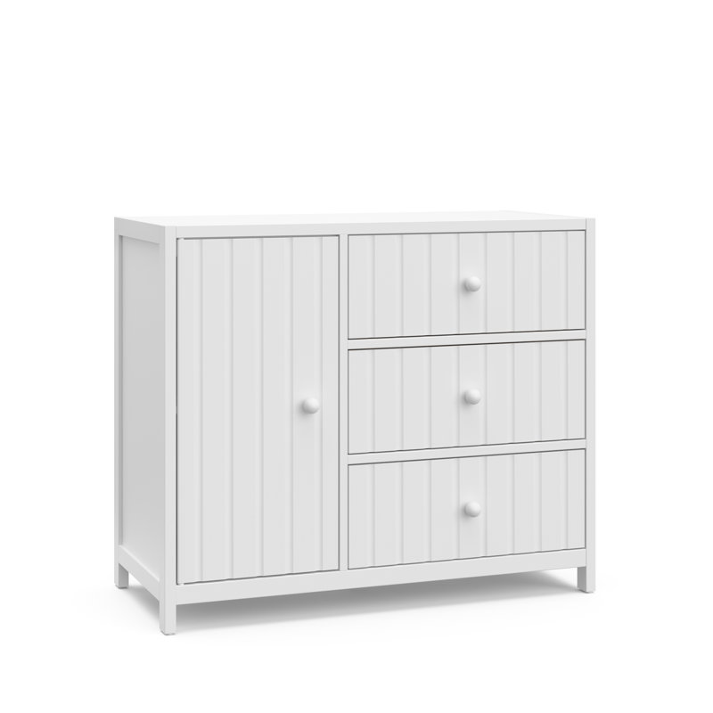 Commode combinée 3 tiroirs Teddi, Blanc