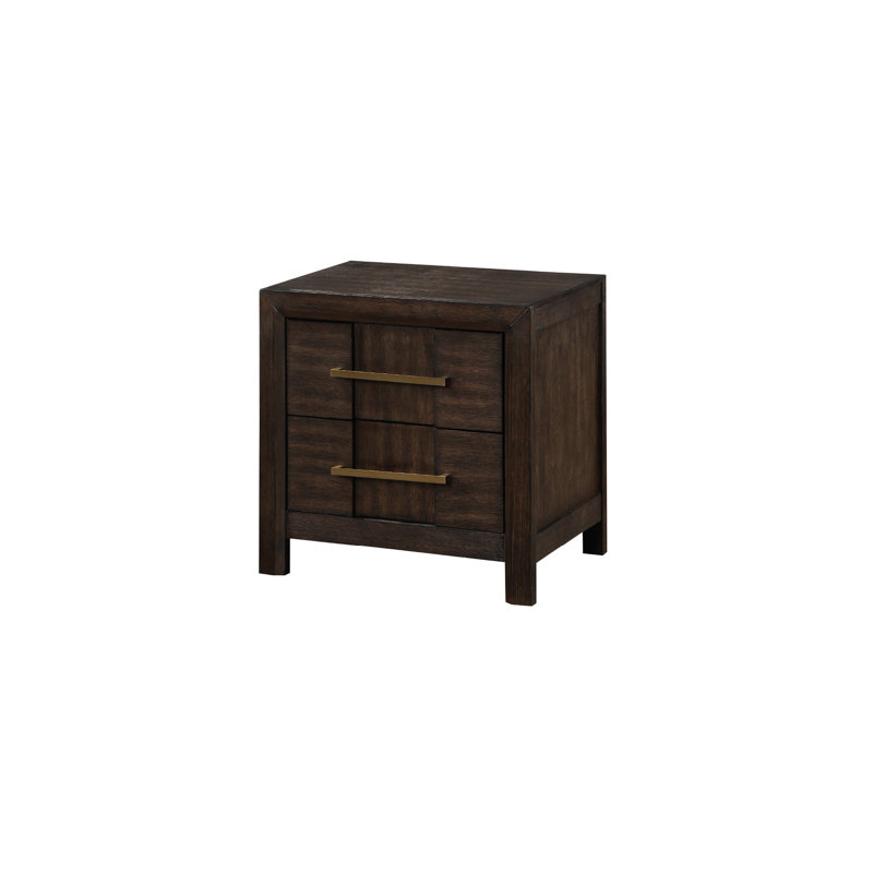Table de chevet 2 tiroirs en noyer