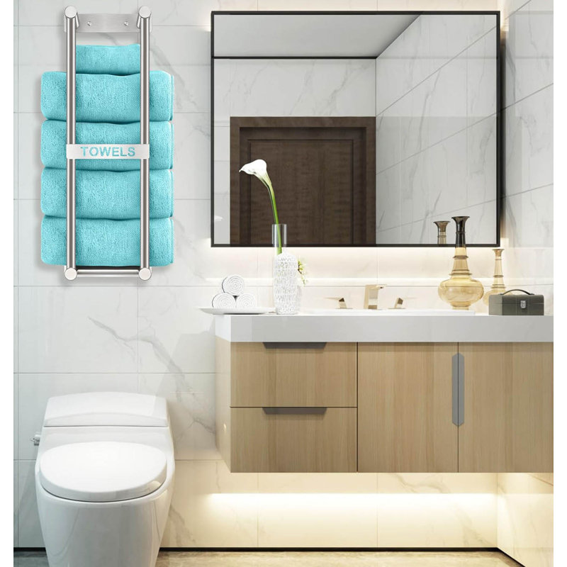Wall Mounted Required Towel Rack, Silver