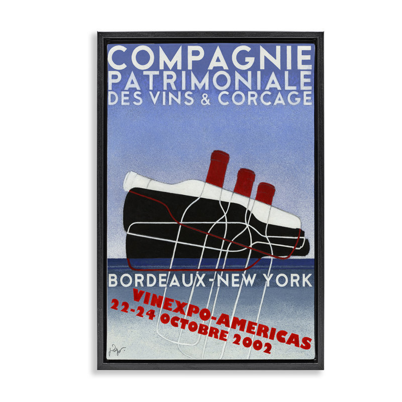 Art mural rétro sur toile flottante, par Jean-Pierre Got, H 25 po x l 17 po, Cadre flottant noir de jais