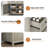 57.9" Sideboard With 3 Drawers, Adjustable Shelf-1620589362