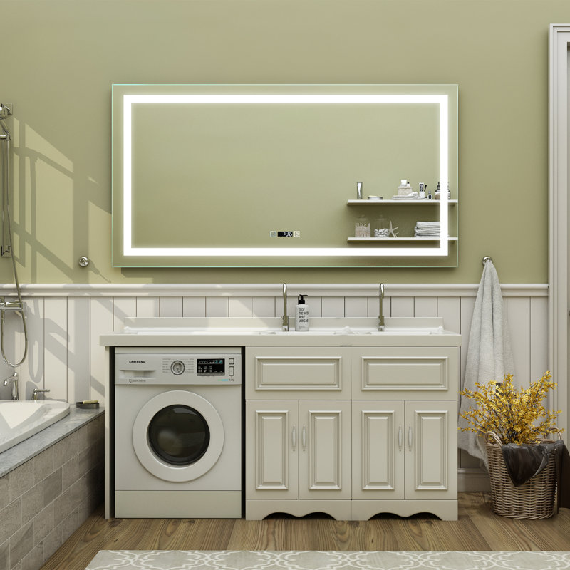 Miroir de salle de bain 48 po x 36 po à DEL sans cadre, 38 po x 72 po