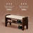 Elvar Modern Entryway Bench With Solid Wood Frame and Faux Leather Cushion