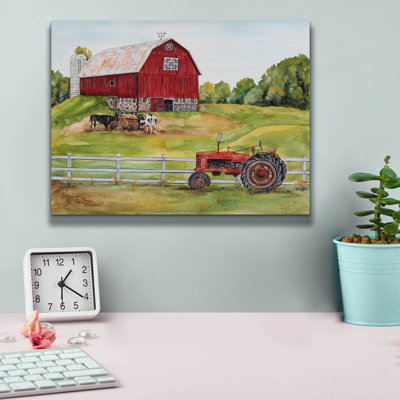  'Rural Red Barn B' by Jean Plout Canvas Wall Art, 16" x 12"