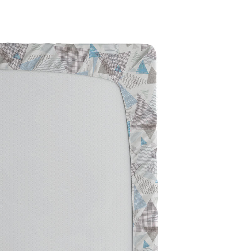 Drap-housse Ambesonne, Drap-housse simple TG, Brun, bleu pâle, blanc / géométrique