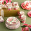 Service de vaisselle romantique 16 pièces Winter Blooms - Élégantes assiettes, tasses et bols en céramique pour 4 personnes - Vaisselle de Noël lavable au lave-vaisselle et au micro-ondes