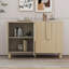 Buffet polyvalent - magnifique buffet en bois avec tablettes réglables et poignées arquées uniques-118815891