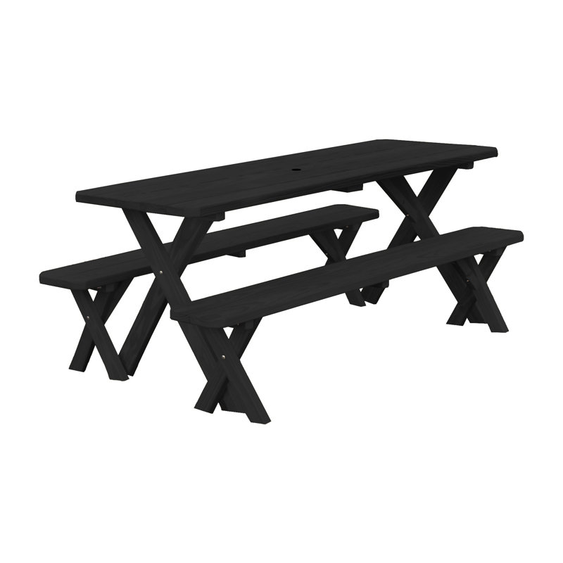 Table de pique-nique pour restaurant Trechelle, Gris anthracite, 94'' 