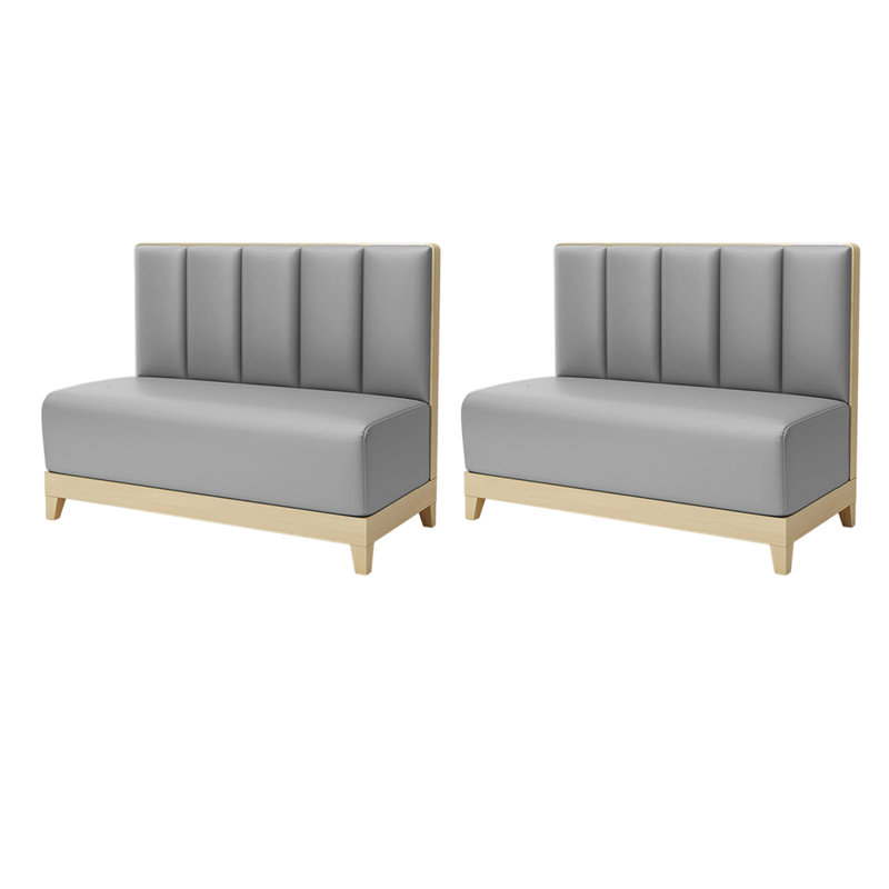Banc rembourré en similicuir Simple Leisure Cafe, Gris
