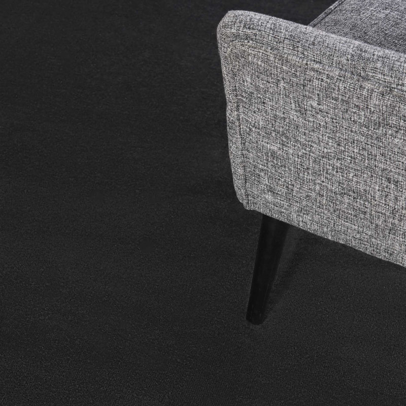 Mullican Sandy Solid Black Easy Care Indoor/Outdoor Area Rug, Rectangle 8' x 10'