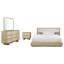 Ensemble de chambre à coucher 4 pièces, lit moderne de style Mid-Century, une table de chevet, une commode et un miroir de commode-129913964-129913967