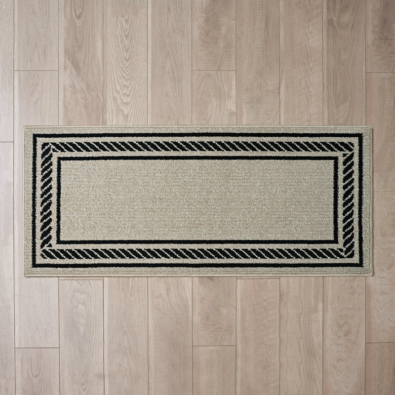 Nautica Rope Border Machine Washable All Loop Tufted Rugs 1-Piece, Rectangle 2'2" x 5'