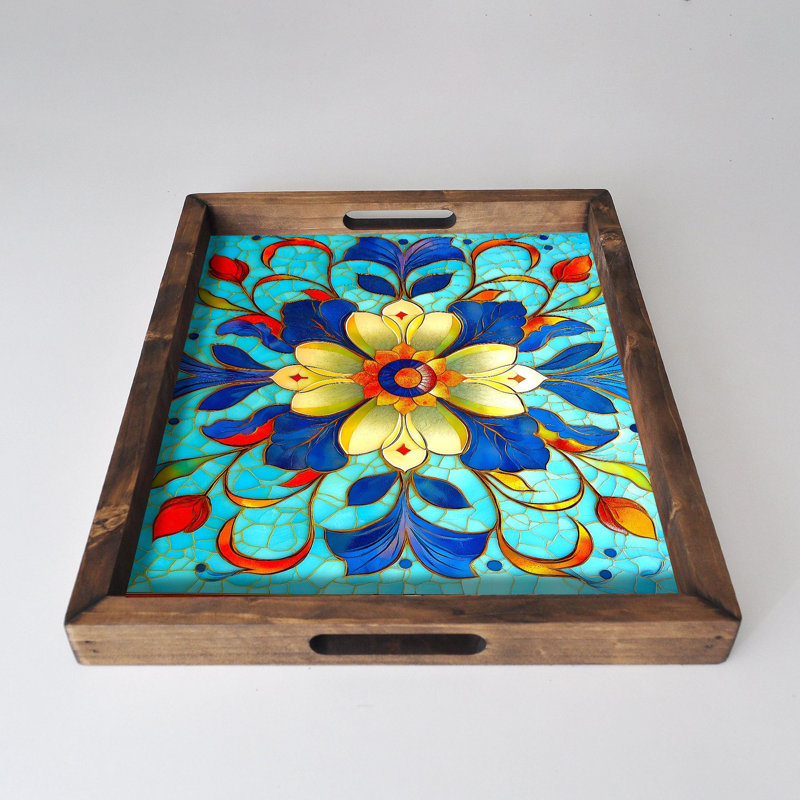 Elegant Solid Wood Tray, 18.9 x 15.0 x 1.6 inches | UV Printed on 0.2-inch Thick MDF | Perfect for Serving, Organizing, and Home Décor | Durable and Stylish Design for Any Occasion