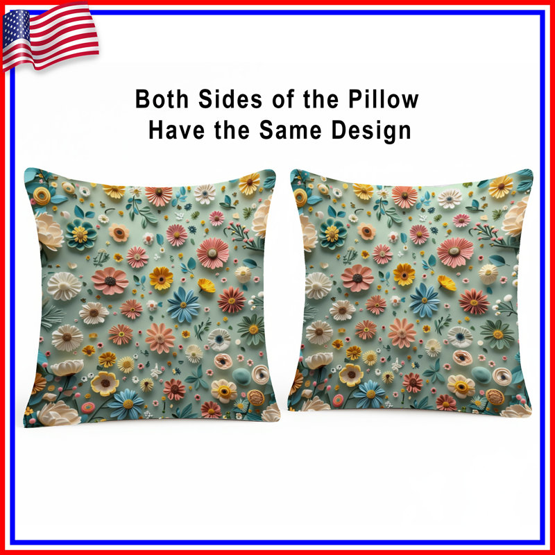 Coussin Floral, 26 x 26 inches