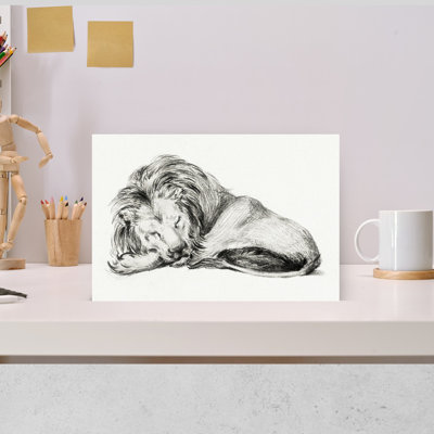 Lion couché, rétro, rétro, art mural