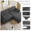 Canapé modulaire rembourré en velours côtelé 3 pièces avec dossier coussiné et repose-pieds amovible Maelina-235248770