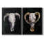 " Horned Skull I " 2 - Pieces Painting Print-1306531441-1306531442