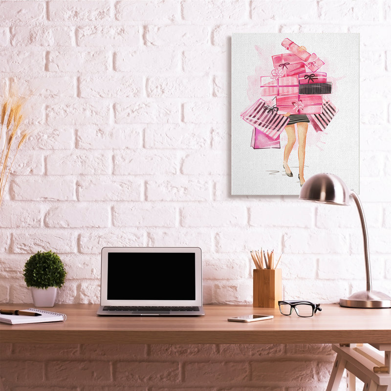 «Pink Glam Gift Stack» par Ziwei Li, impression graphique, H 40 po x l 30 po x P 1,5 po, Toile tendue