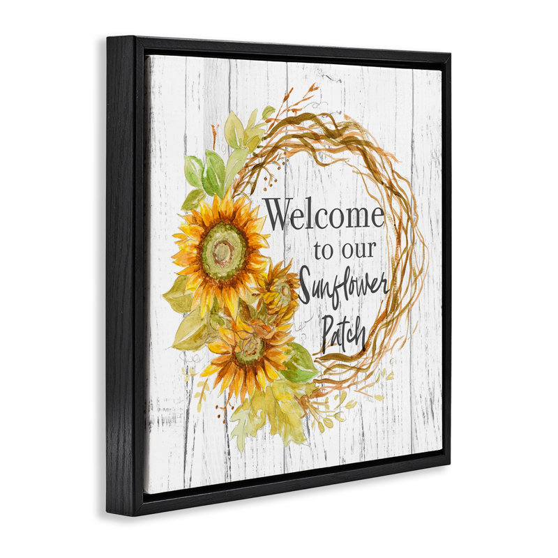 Art mural sur toile flottant Welcome, Cadre flottant noir de jais, H 18 po x l 18 po