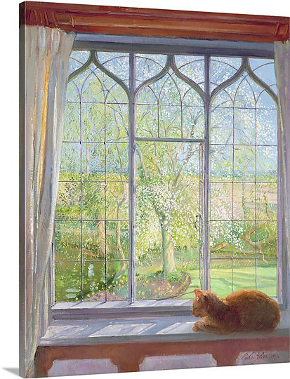 Reproduction d'art sur toile, "Yount Window in Spring, 1992" par Timothy Easton, H 30 po x l 24 po x P 1,25 po