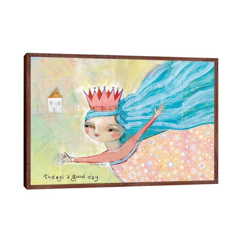 Good Day 1 Piece Painting on Canvas, 45.72cm H x 66.04cm W x 3.81cm D, Classic Brown Wood Framed