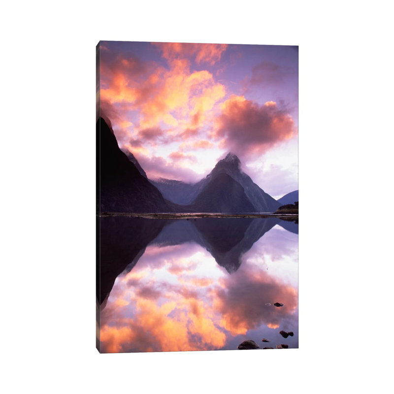 Mitre Peak at Sunset, Milford Sound, Fiordland National Park, New Zealand 1 Piece Wrapped Canvas Wall Art