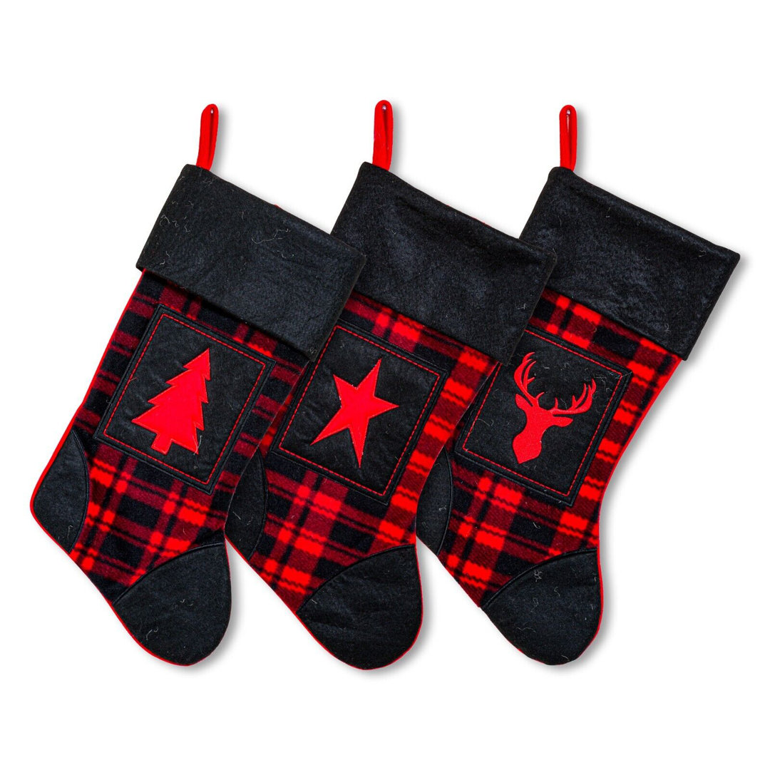 17.5" Buffalo Plaid Christmas Stockings The Holiday Aisle®