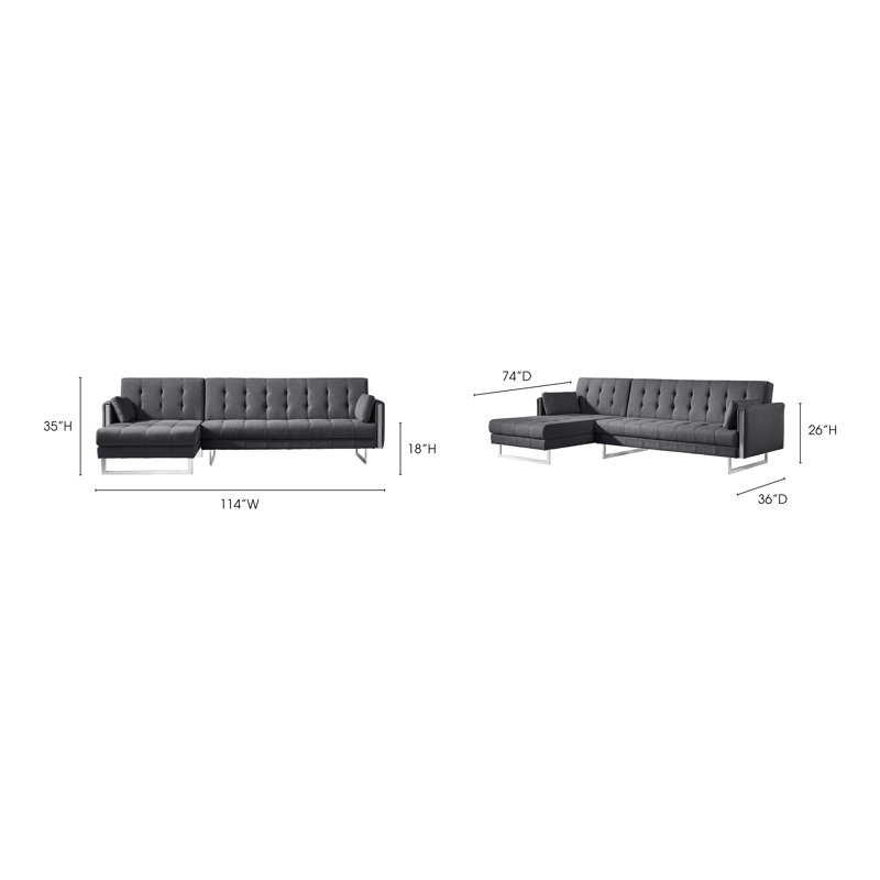 Palomino Chaise Sectional, Dark Gray, Right Hand Facing