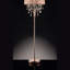 Lampe sur pied haute de 62 po «Rosie» Maleta avec finition rose argenté et accents de cristal, abat-jour