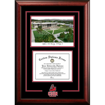 NCAA Cal State Northridge Matadors Spirit Graduate Diploma with Campus Images Lithograph Frame