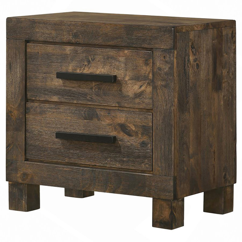 Rustic 2-Drawer Nightstand