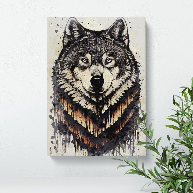 Wolf Graffiti No.2 - Wrapped Canvas, 76cm H x 50cm W x 3cm D