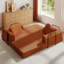 Canapé-lit convertible avec coussin cylindrique - Coussin en velours côtelé avec cadre de forme fixe pour le salon, la chambre à coucher, le salon, le studio-347359255