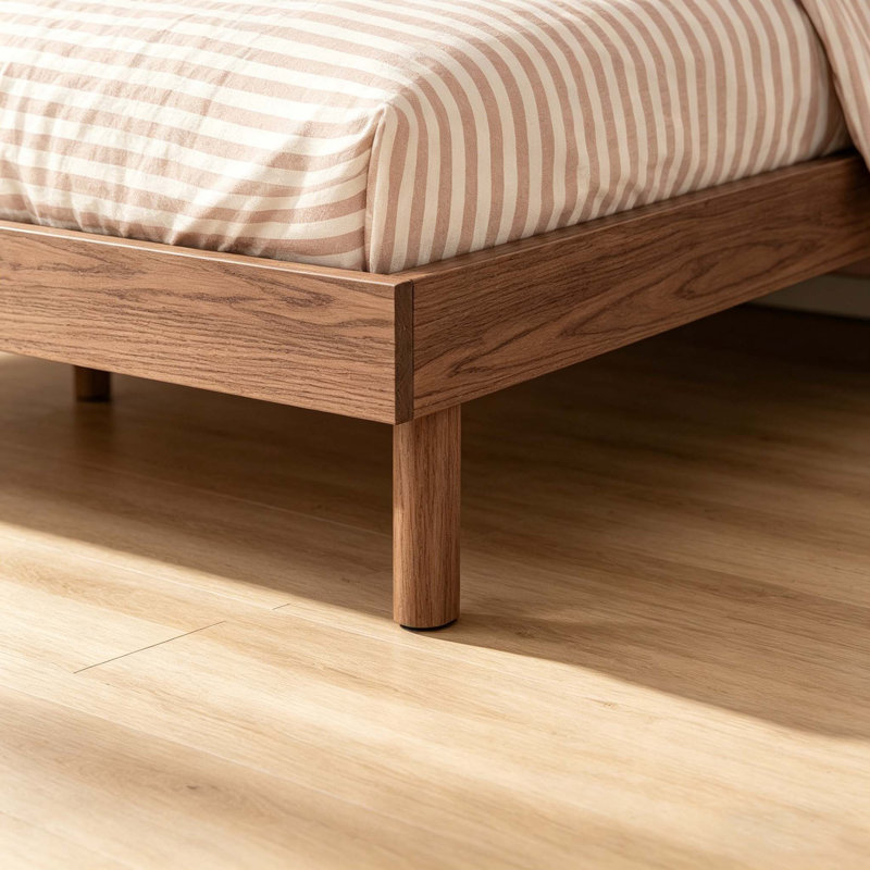 Cadre de lit Design Floating Platm, Lit simple, Brun