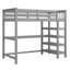 Lit mezzanine avec tablettes de rangement et bureau sous le lit-1354785169