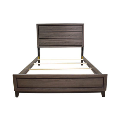 Lit contemporain en bois gris