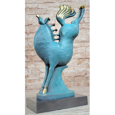 Sculpture en bronze à cheval