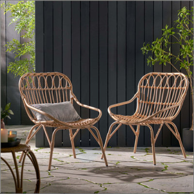 Chaises de patio en osier Boho
