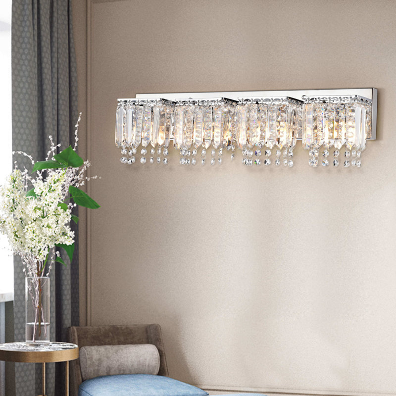 Vandeusen 4 - Light 24.6" Chrome Armed Sconce With Clear Crystals