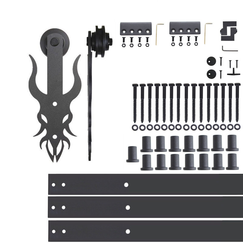 Ensemble de quincaillerie à une porte noire non rustique à conception simple Imperial (porte non incluse), 240 po