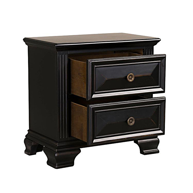 Samuelsson 29'' W Solid Wood Nightstand, Vintage Black