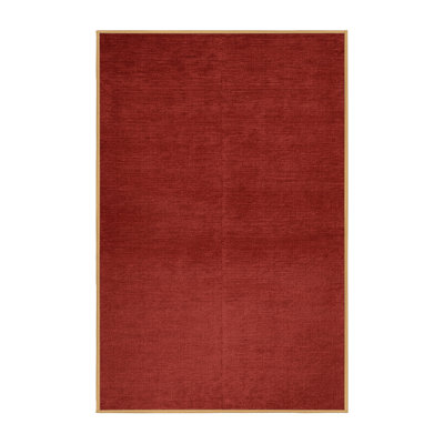 Machine Washable Solid Brown Area Rug
