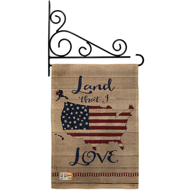 Terre i love polyester de 2 côtés 19 po x l 13 po ensemble de drapeau
