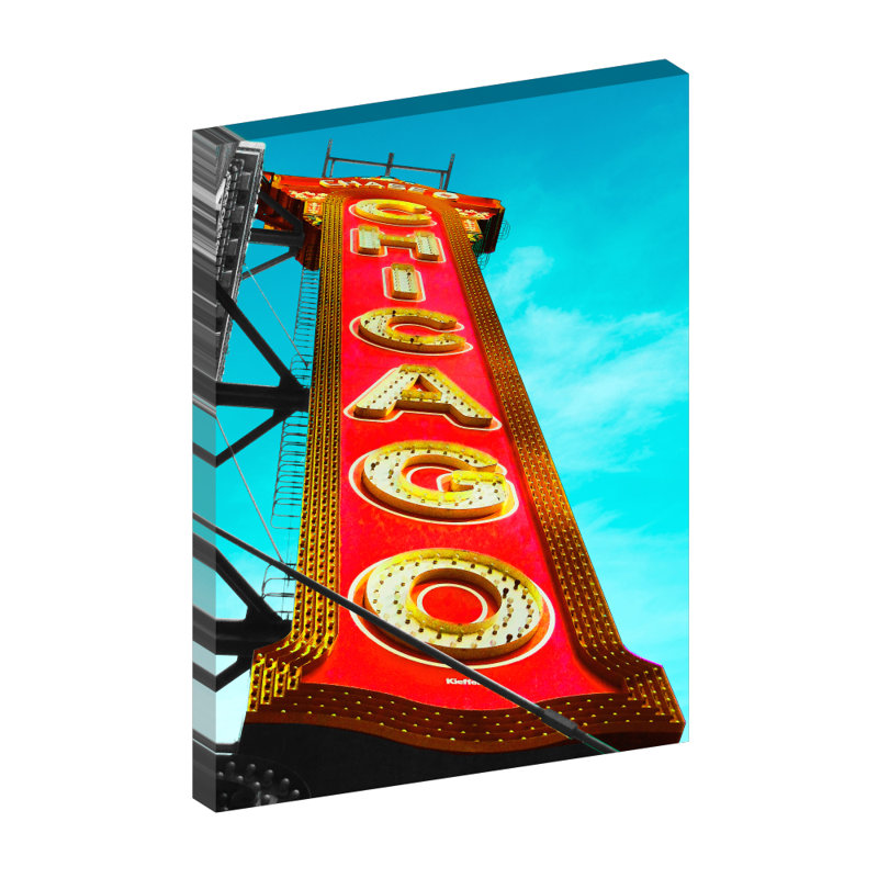 Chicago Theatre, Chicago Illinois - reproduction de photo sur toile tendue, H 40 po x l 30 po x 1,5 po