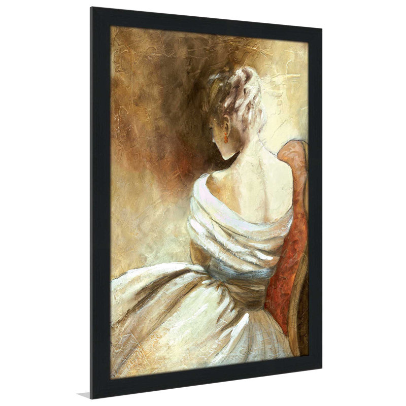 « a quiet abstient ii », reproduction de peinture à l’huile encadrée, H 27,5 po x l 21,5 po x P 0,75 po